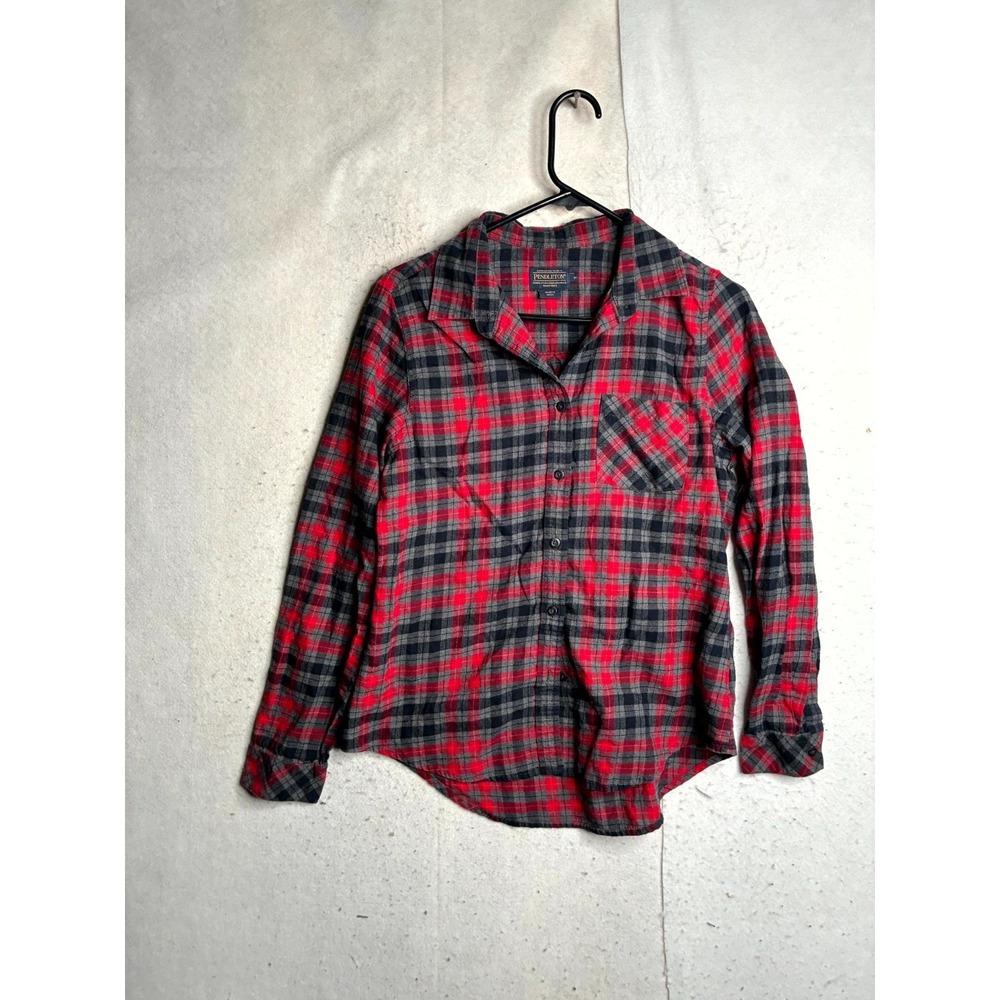 Pendleton Woolen Mills Shirt Womens Medium Multicolor Plaid Flannel Button Up